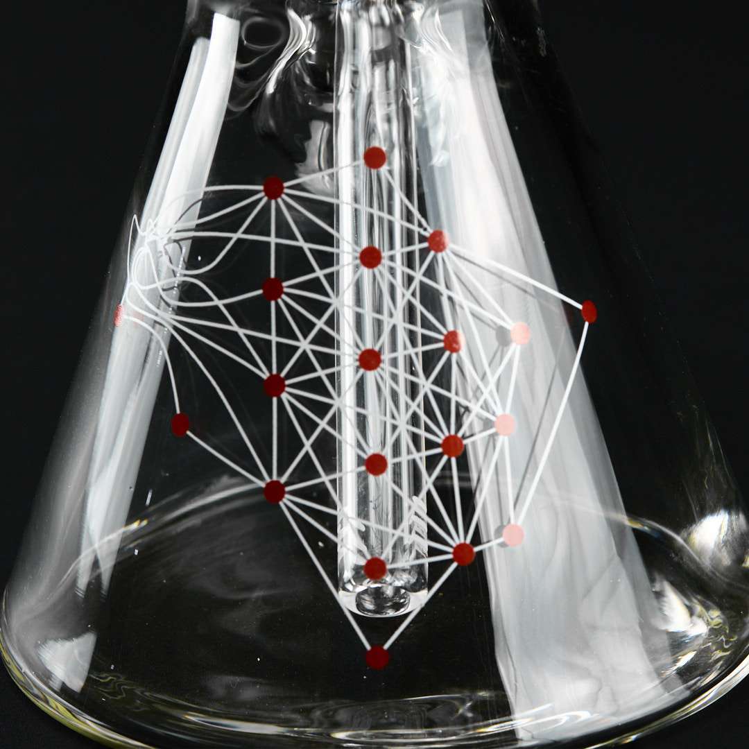 Bong cristal 41cm Mandala Geometric Rojo