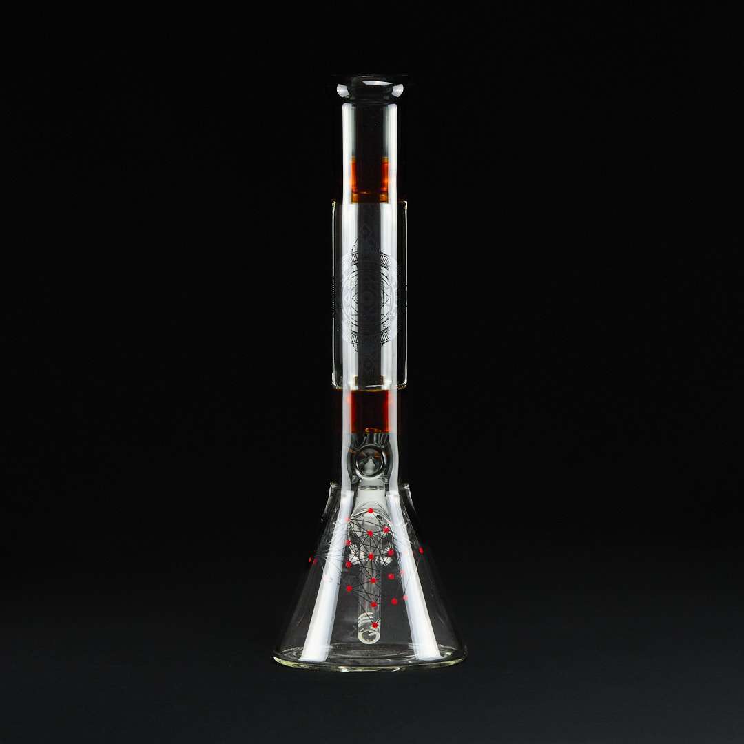 Bong cristal 41cm Mandala Geometric Rojo