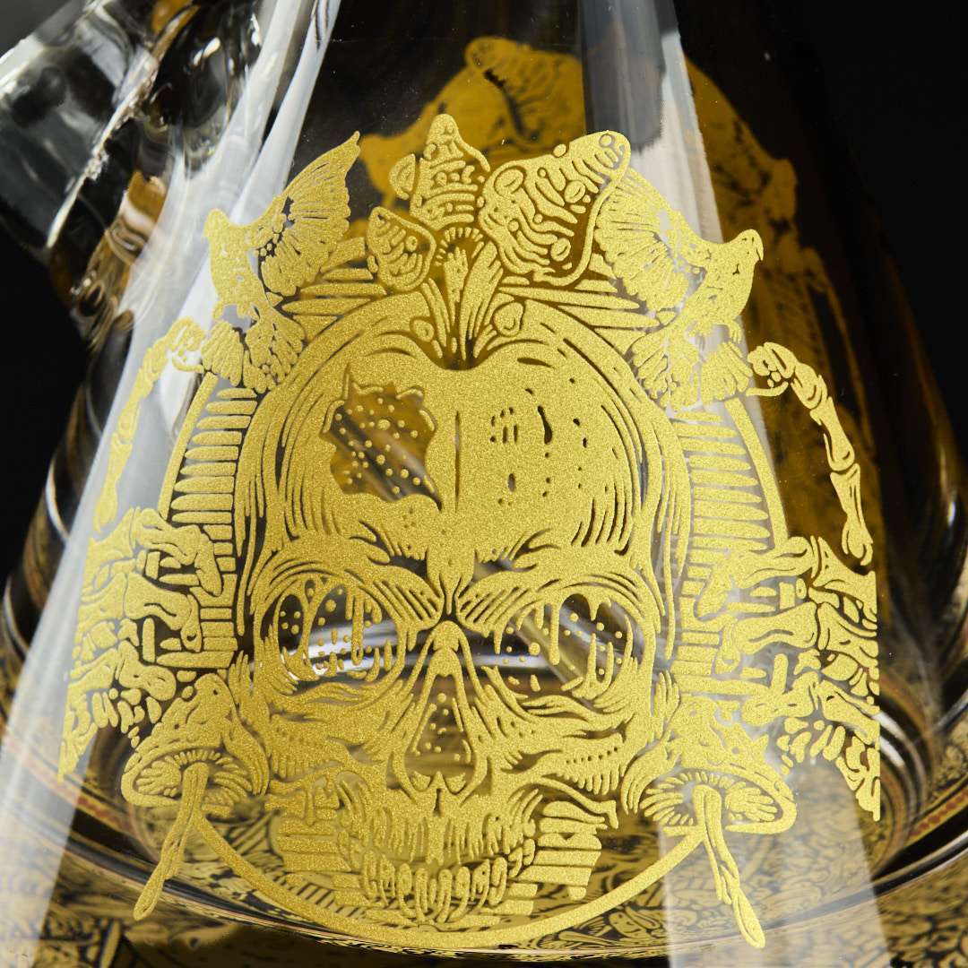 Bong cristal 43cm Calavera geométrica