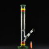 Bong cristal 46cm Amsterdam Rasta para hielo con base verde