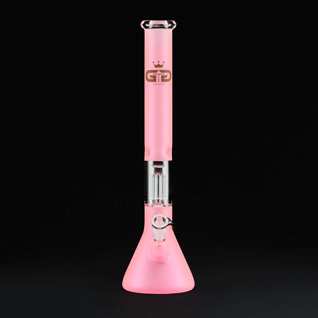 Bong cristal 49cm Grace Rosa Fluor con percolador 6 brazos - Imagen 4