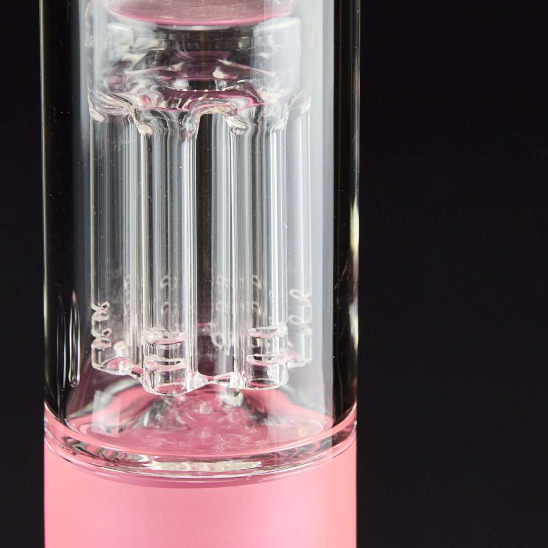 Bong cristal 49cm Grace Rosa Fluor con percolador 6 brazos - Imagen 9