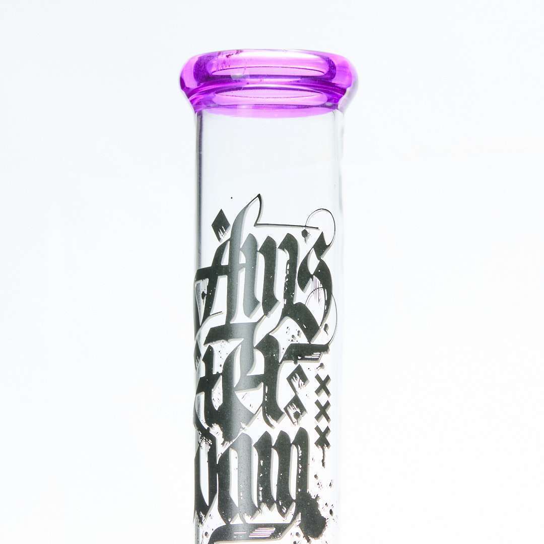 Bong cristal 51 cm Amsterdam perfil morado con percolador 4 brazos - Imagen 6