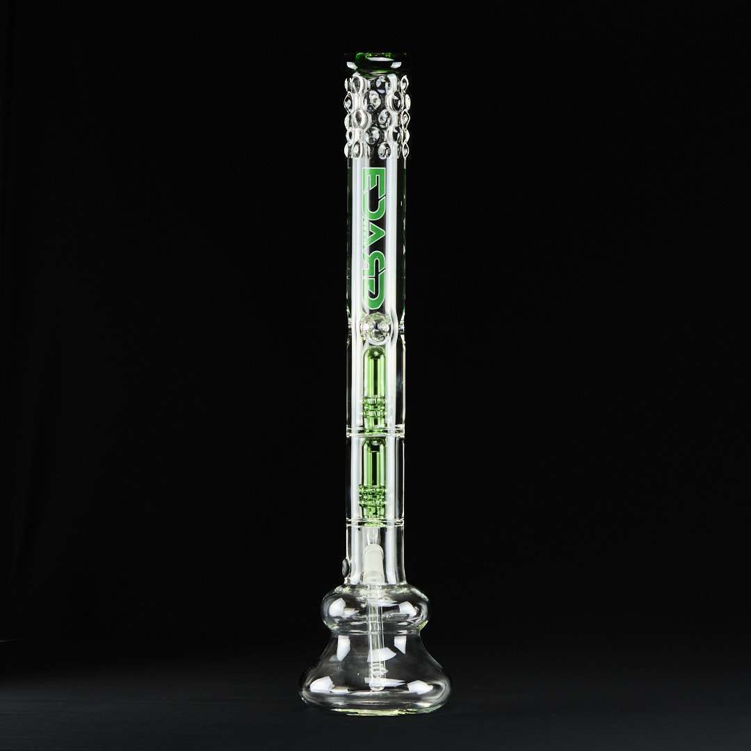 Bong cristal 57cm Grace con doble percolador y cilindro verde - Imagen 3