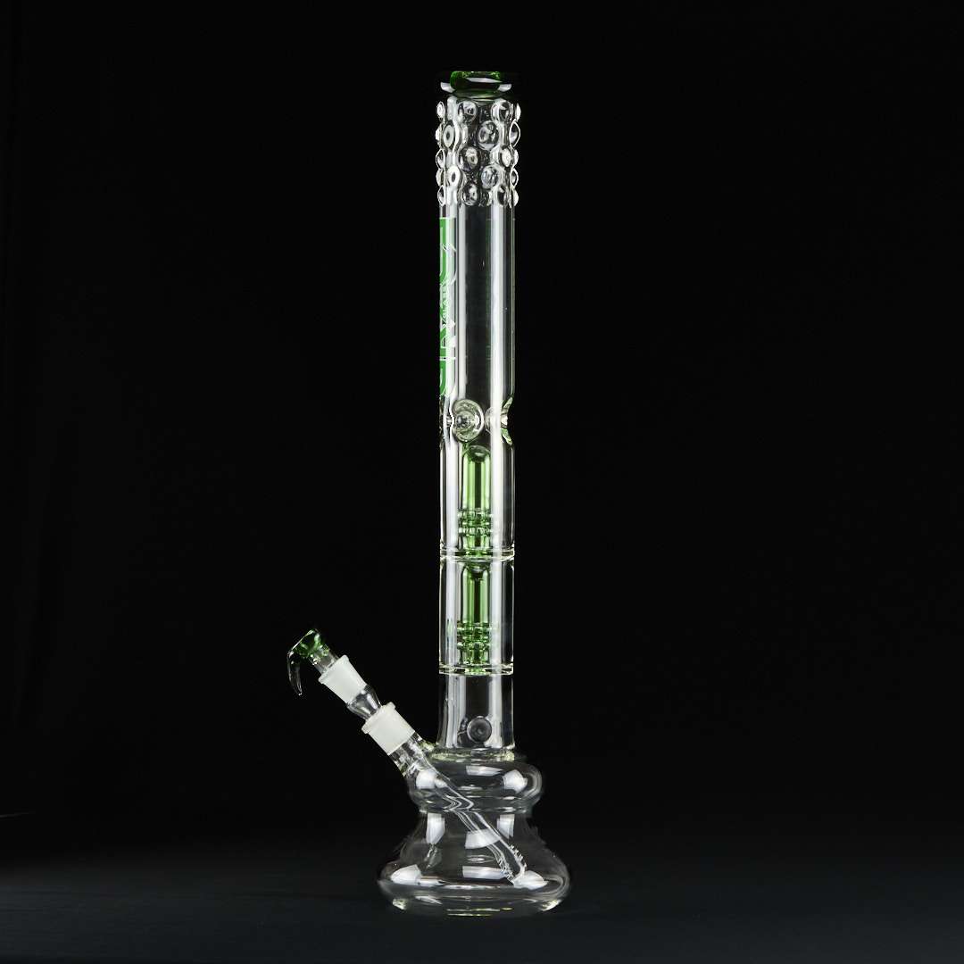 Bong cristal 57cm Grace con doble percolador y cilindro verde - Imagen 4