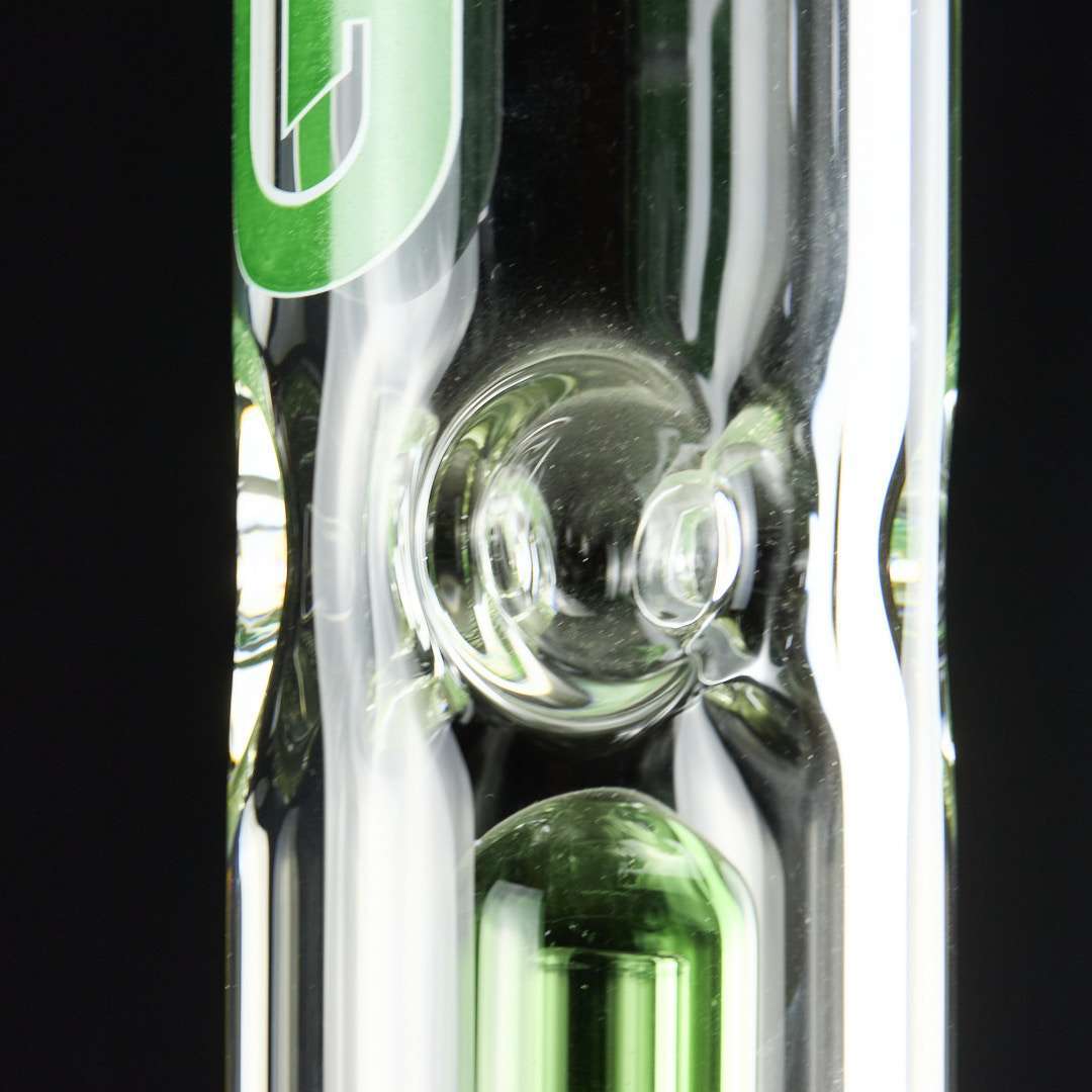 Bong cristal 57cm Grace con doble percolador y cilindro verde - Imagen 6