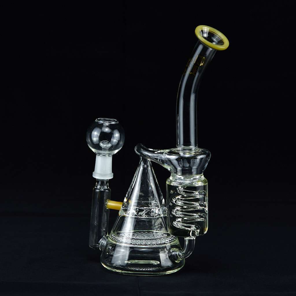 Bong cristal Oiler 21cm Thug Life Cónico líquido refrigerante amarillo