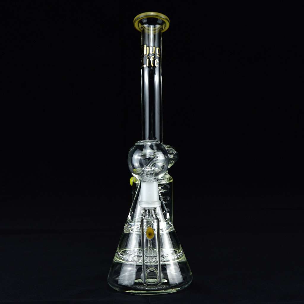 Bong cristal Oiler 21cm Thug Life Cónico líquido refrigerante amarillo