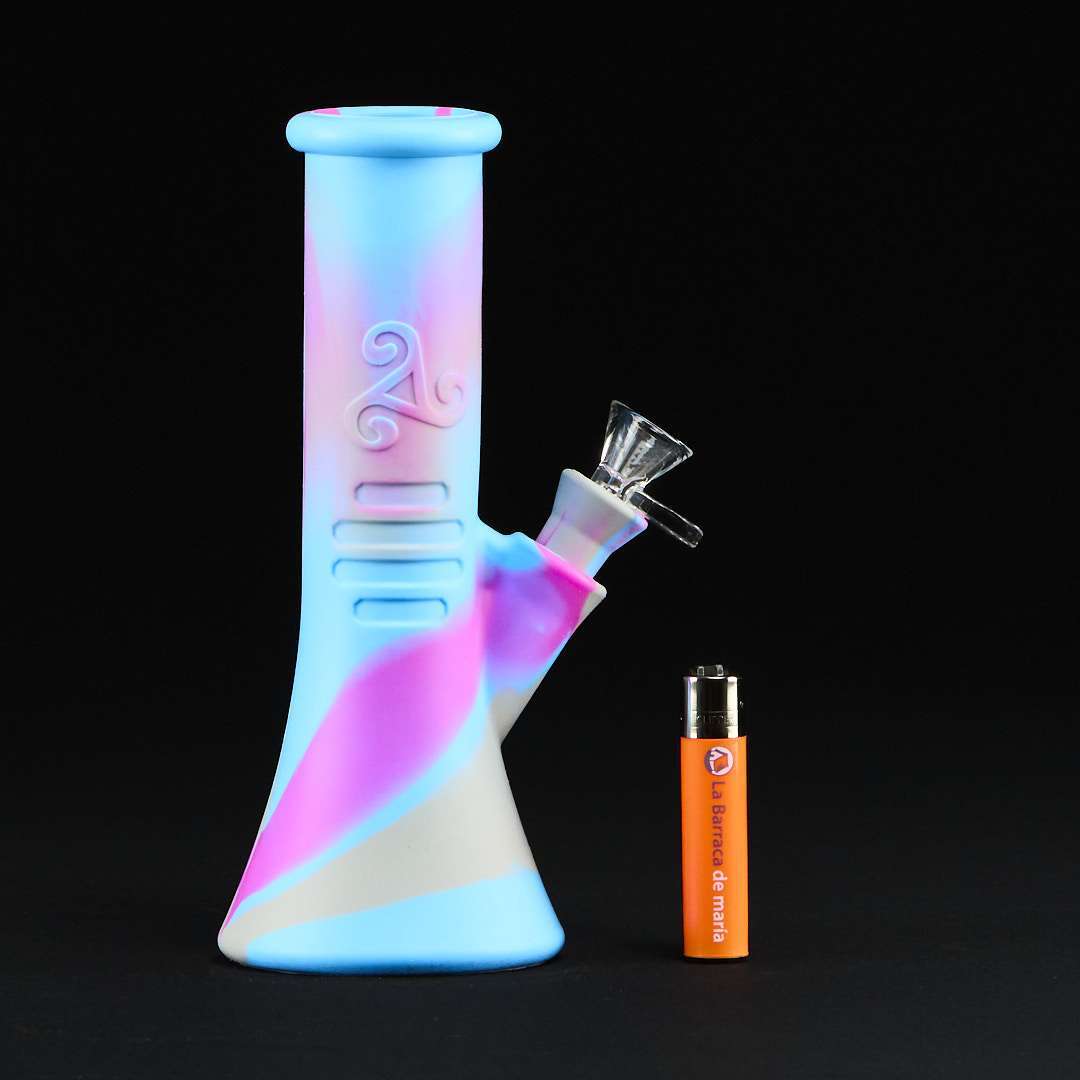Bong de silicona 24cm Cónico Light Blue and Pink