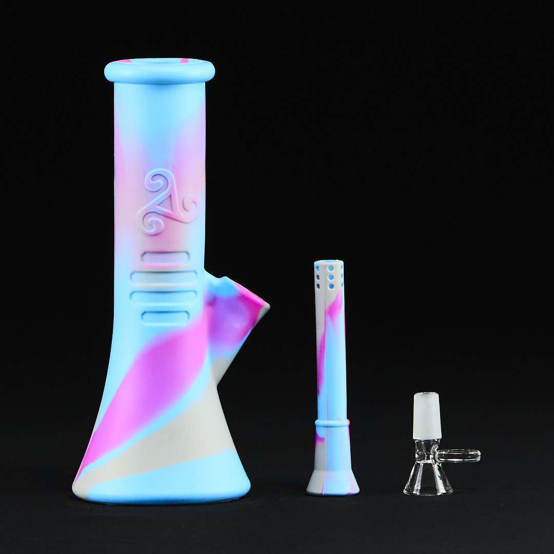 Bong de silicona 24cm Cónico Light Blue and Pink