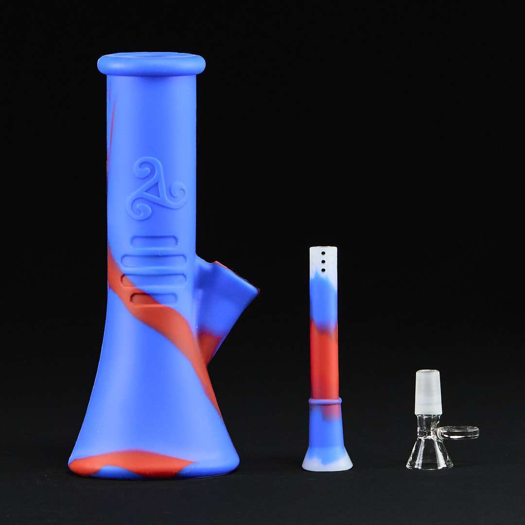 Bong de silicona 24cm Cónico Red and Blue