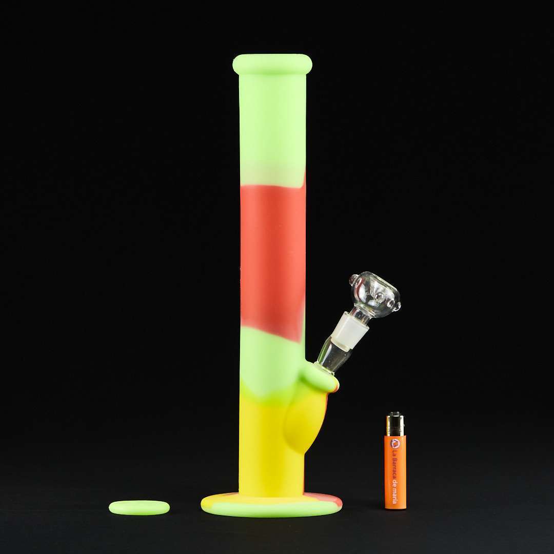 Bong de silicona 36cm Colores con cazoleta de cristal