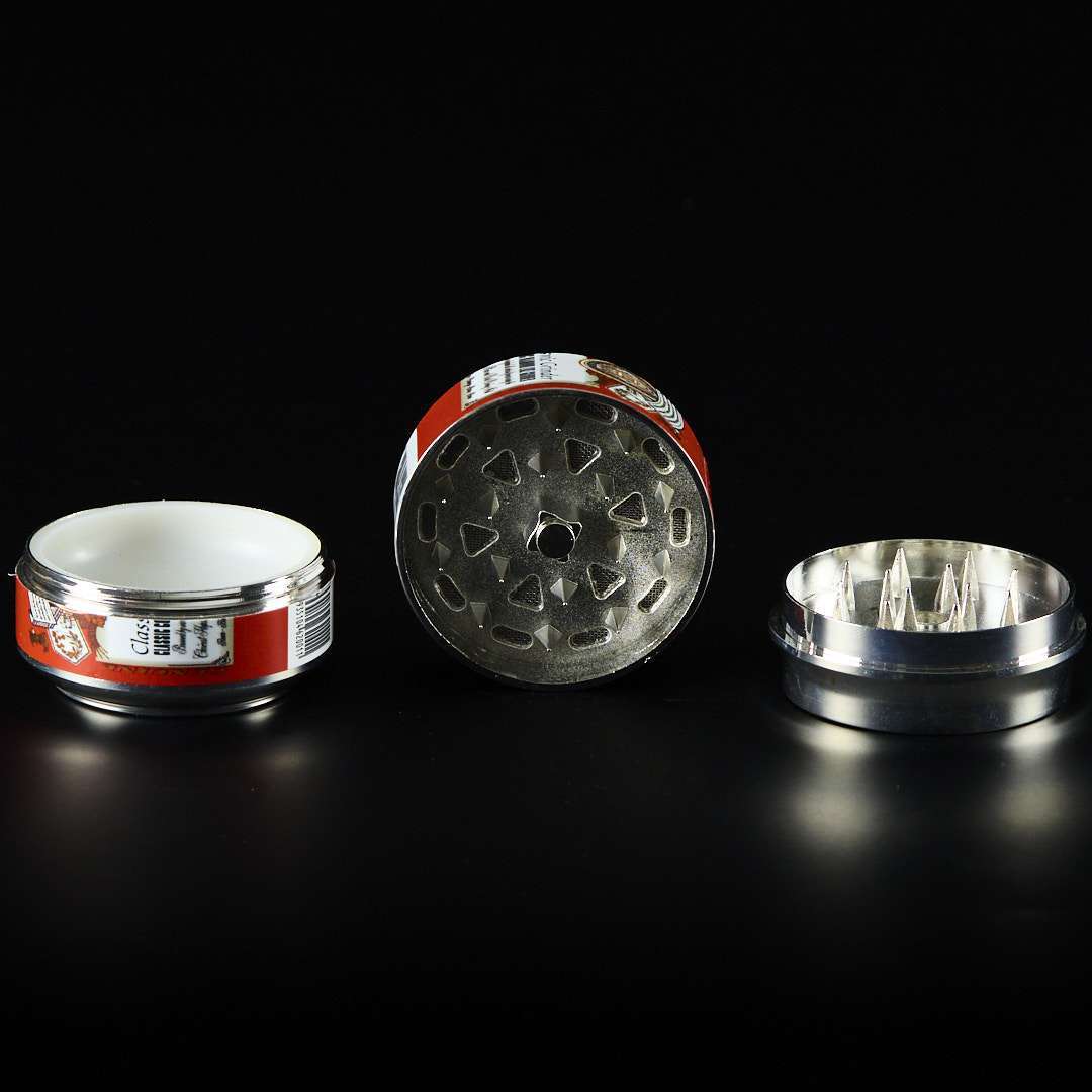 Grinder de metal Lata cerveza 3 partes