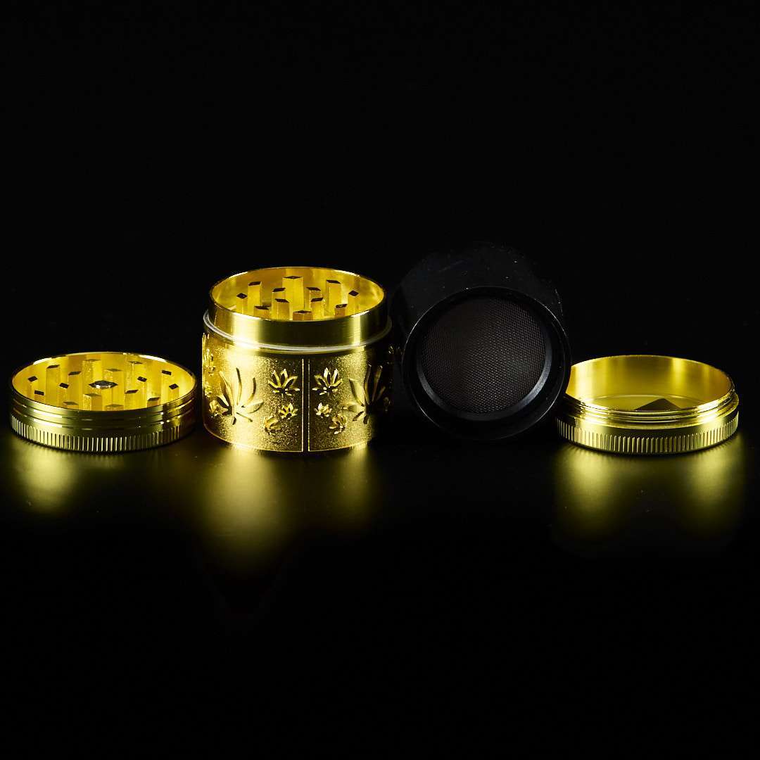 Grinder de metal Champ High Relieve Hoja Oro