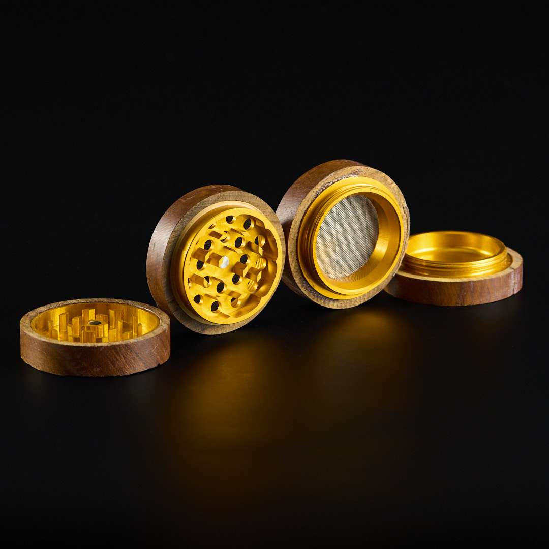 Grinder de madera y metal Hoja tallada