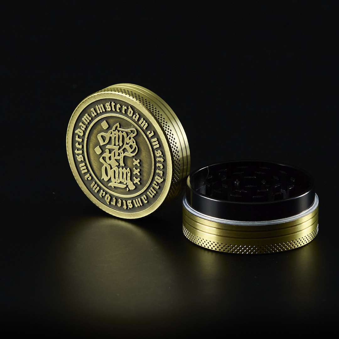 Grinder de metal Envejecido 50mm Ámsterdam dorado
