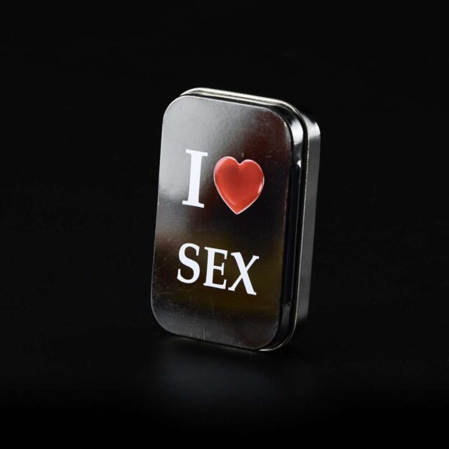 Caja rectangular con bisagra - I love sex