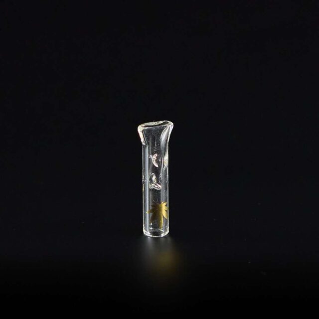 Boquilla de cristal con funda Hoja dorada