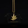 Colgante con cadena gruesa Hoja Brillante
