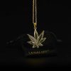 Colgante con cadena fina Hoja Brillante