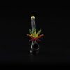 Pipa de madera y resina 12cm Hoja rasta en pie
