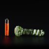 Pipa de cristal americana 14cm Puntos laterales Verde