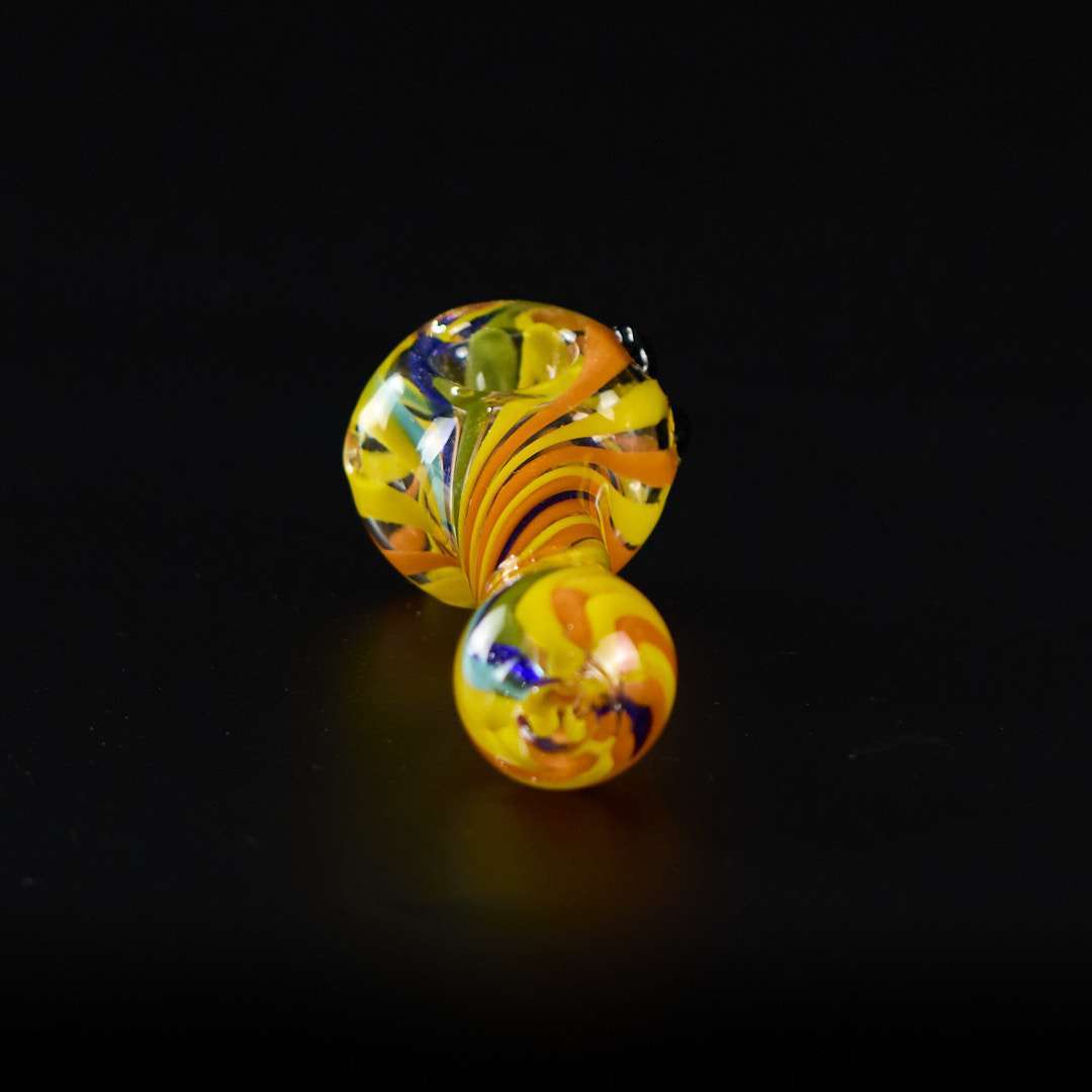 Pipa de cristal americana 12cm Líneas con cambio de color