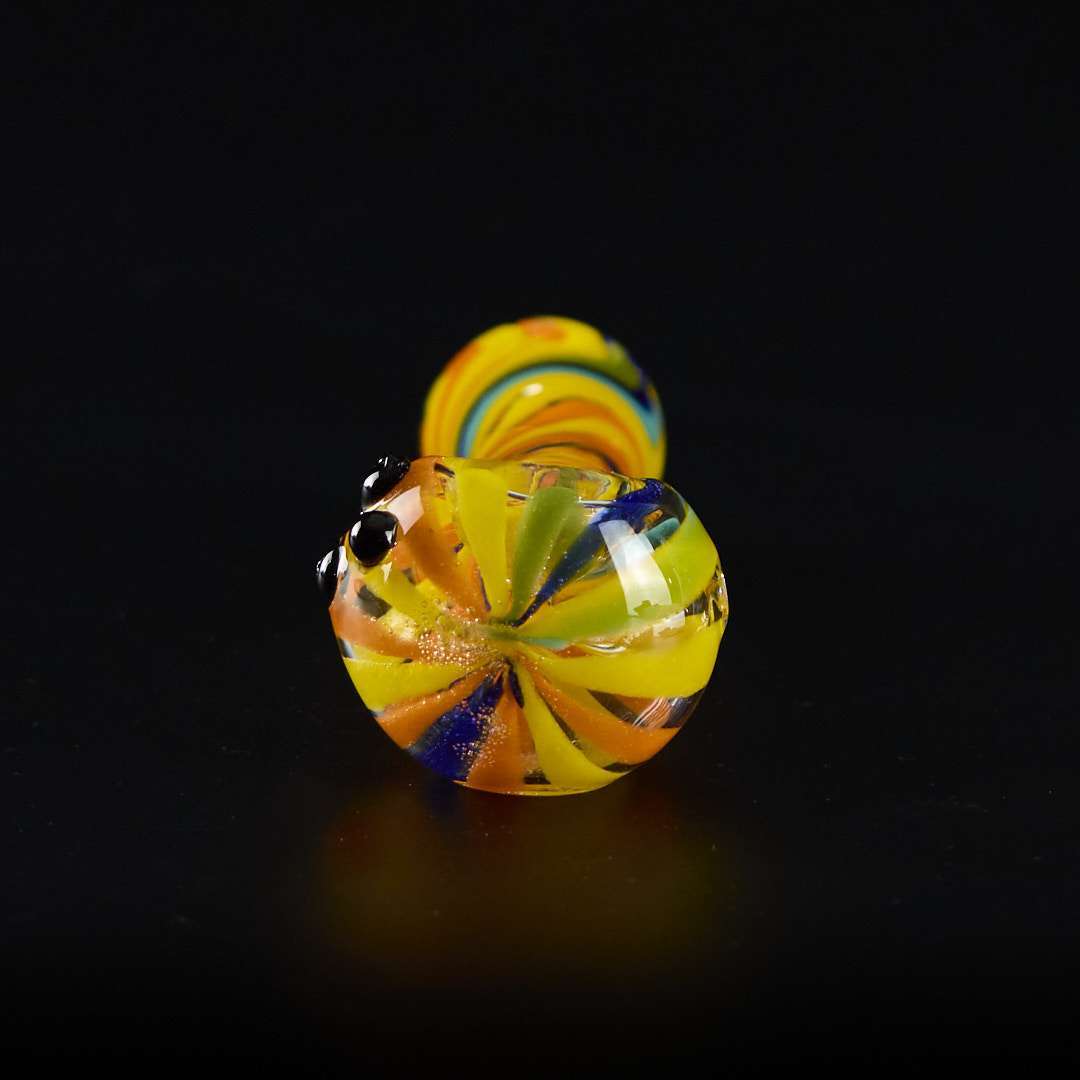 Pipa de cristal americana 12cm Líneas con cambio de color