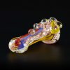 Pipa de cristal americana 14cm Puntos laterales Transparente