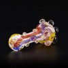 Pipa de cristal americana 14cm Puntos laterales Transparente