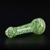 Pipa de cristal americana 12.5cm Verde Jaspeado con ojo frontal