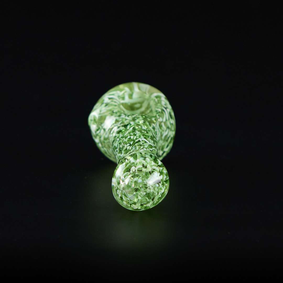 Pipa de cristal americana 12.5cm Verde Jaspeado con ojo frontal