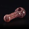 Pipa de cristal americana 12.5cm Roja Jaspeada con ojo frontal