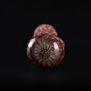Pipa de cristal americana 12.5cm Roja Jaspeada con ojo frontal