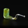 Pipa de cristal 13cm Pipa clásica curva con cazoleta colorada