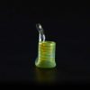 Pipa de cristal 13cm Pipa clásica curva con cazoleta colorada