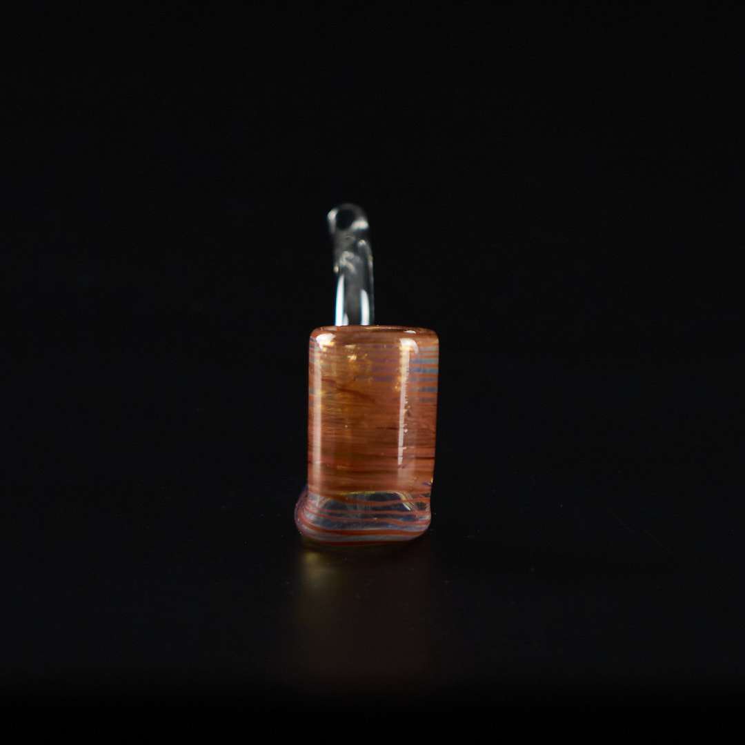 Pipa de cristal 13cm Pipa clásica curva con cazoleta colorada