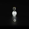 Pipa de cristal y metal 13cm Calavera con cazoleta de metal
