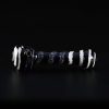 Pipa de cristal americana 14cm Negra espiral blanca y con puntos