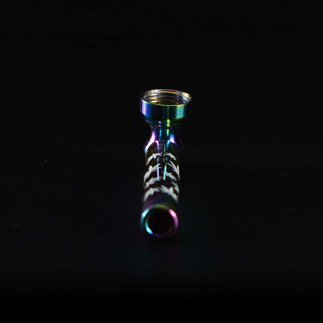 Pipa de cristal y metal 10cm Tornasol con rejillas