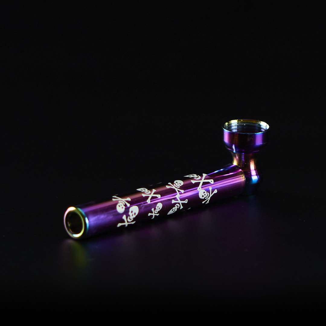 Pipa de cristal y metal 10cm Tornasol con rejillas