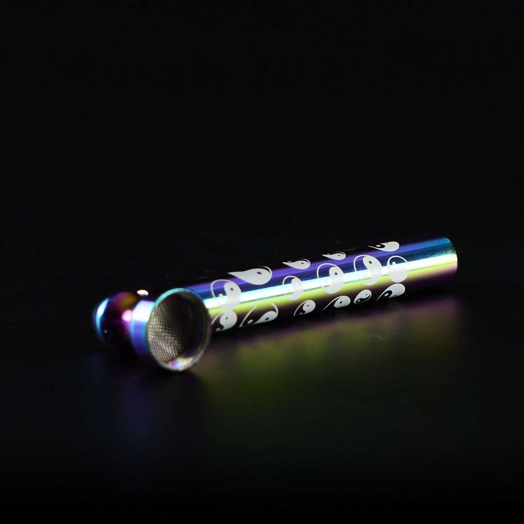 Pipa de cristal y metal 10cm Tornasol con rejillas