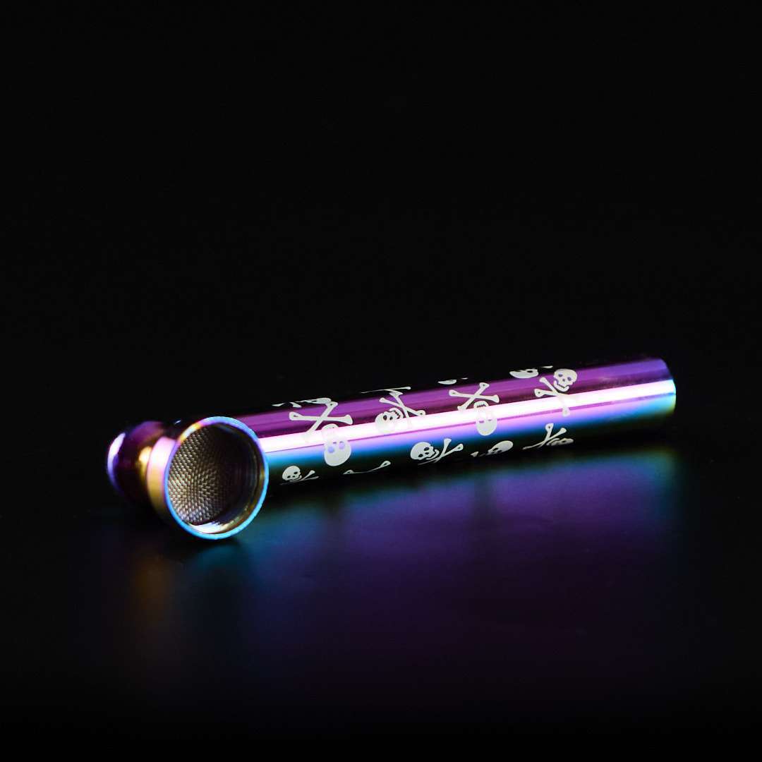 Pipa de cristal y metal 10cm Tornasol con rejillas