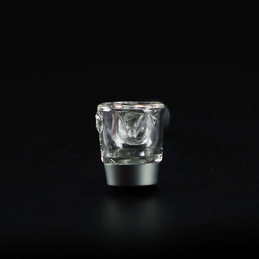 Pipa de cristal y metal 10cm Martillo con cazoleta de cristal
