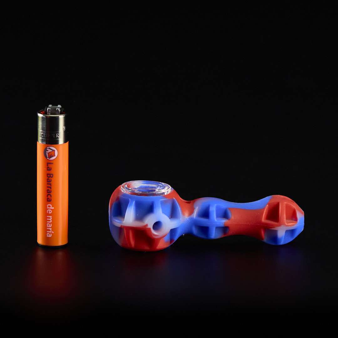 Pipa de silicona 10cm American style con cazoleta de cristal y dabber