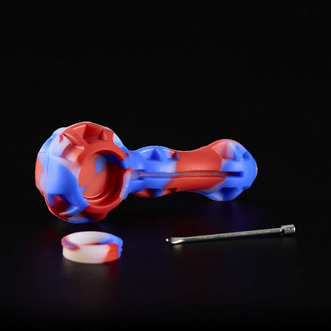 Pipa de silicona 10cm American style con cazoleta de cristal y dabber