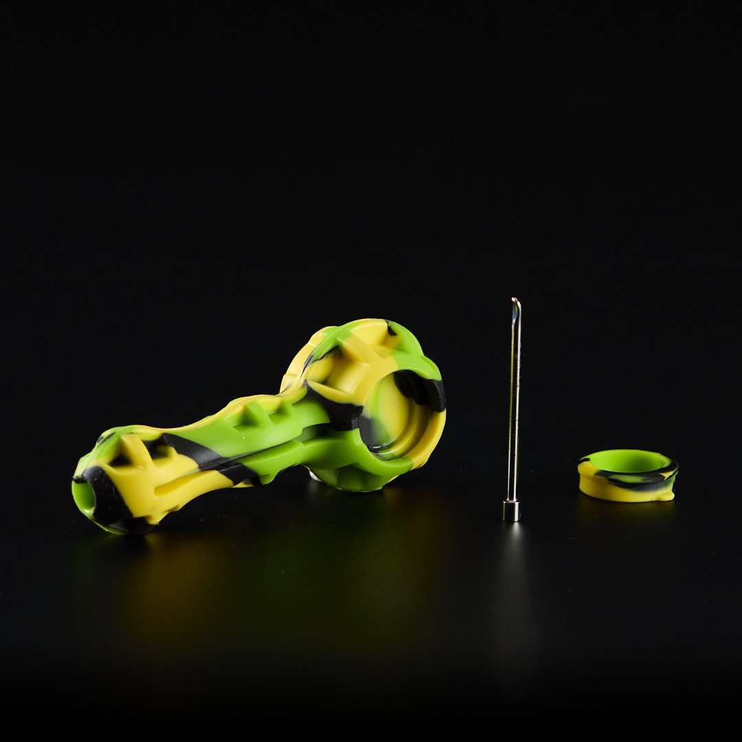 Pipa de silicona 10cm American style con cazoleta de cristal y dabber