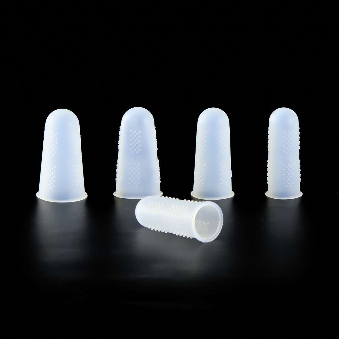 Dedales de Silicona Largos con Relieve - 5u - Transparente