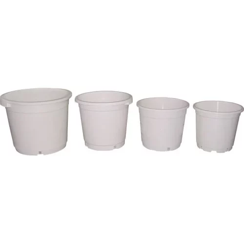 Maceta Redonda Blanca Especial para Exteriores - Formato Pequeño