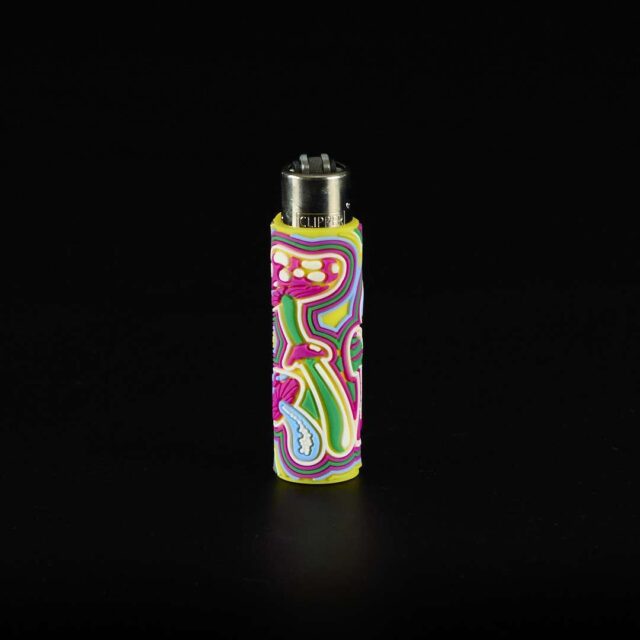 Mechero Clipper Classic con funda de PVC Setas